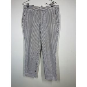 J. Crew‎ Women’s Seersucker Ankle Pants Black And White Size 6 Classic Preppy